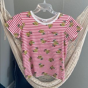 Forever 21 Striped Rose T-Shirt